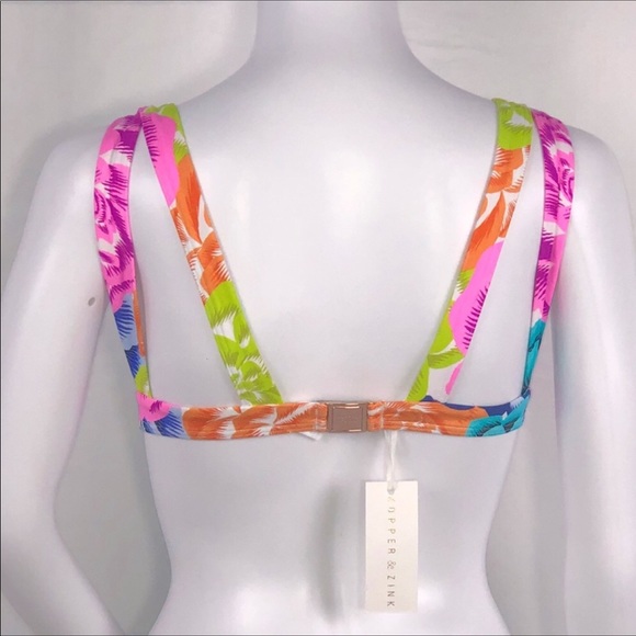 Kopper&Zink Floral Triangle Cutout Bikini Top Only - Picture 7 of 16